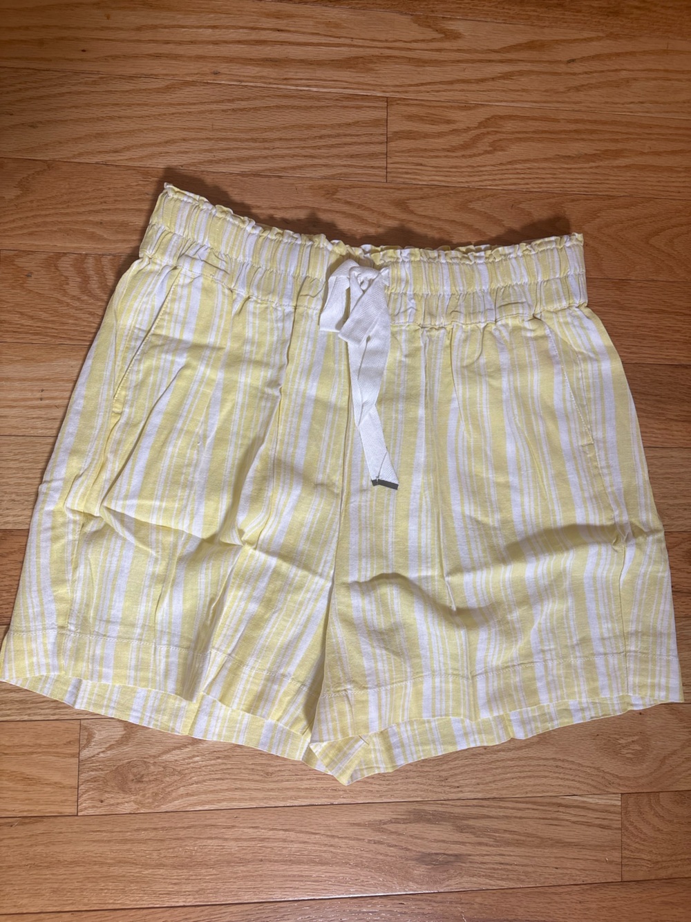 Lane Bryant Yellow and White Soft Slub Short Shorts